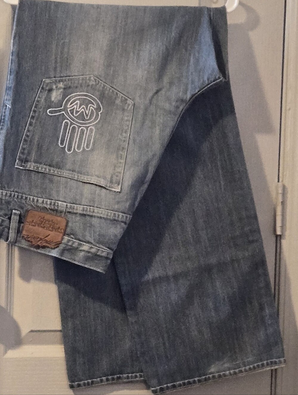 Men's myskein Light Blue Denim Jeans with Embroidered Pocket